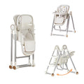 Foldable Baby High Chair, 3-in-1 Convertible High Chair with Reclining Seat