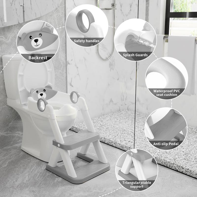 2-in-1 Potty Training Seat with Step Stool & Safety Handles