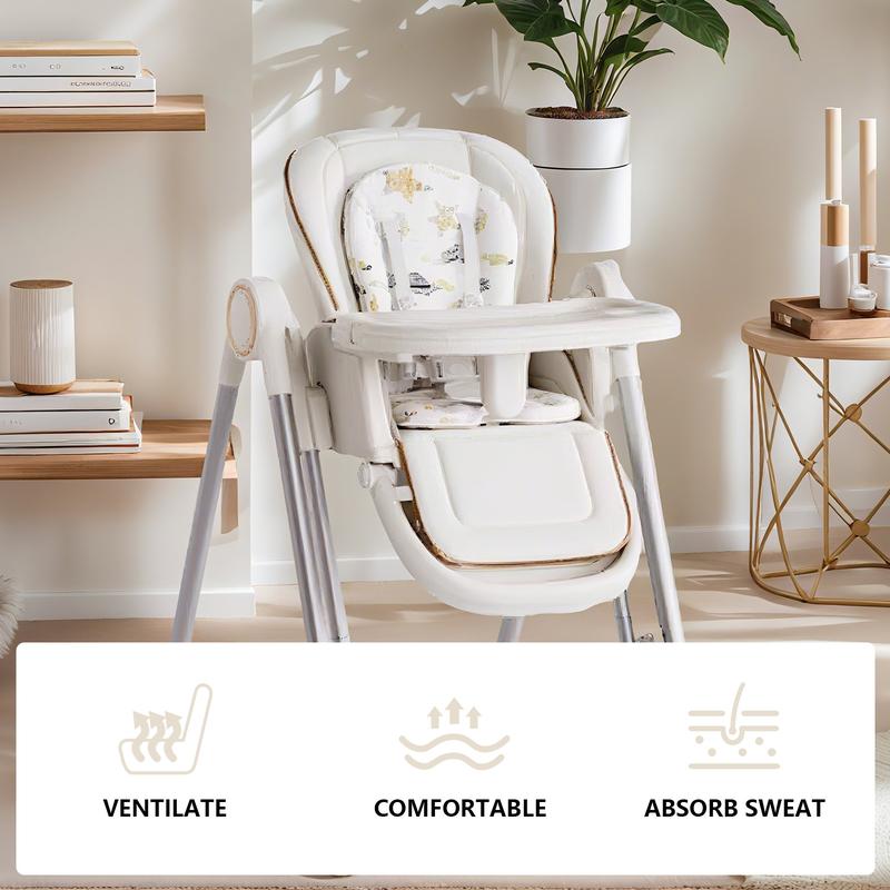 Foldable Baby High Chair, 3-in-1 Convertible High Chair with Reclining Seat
